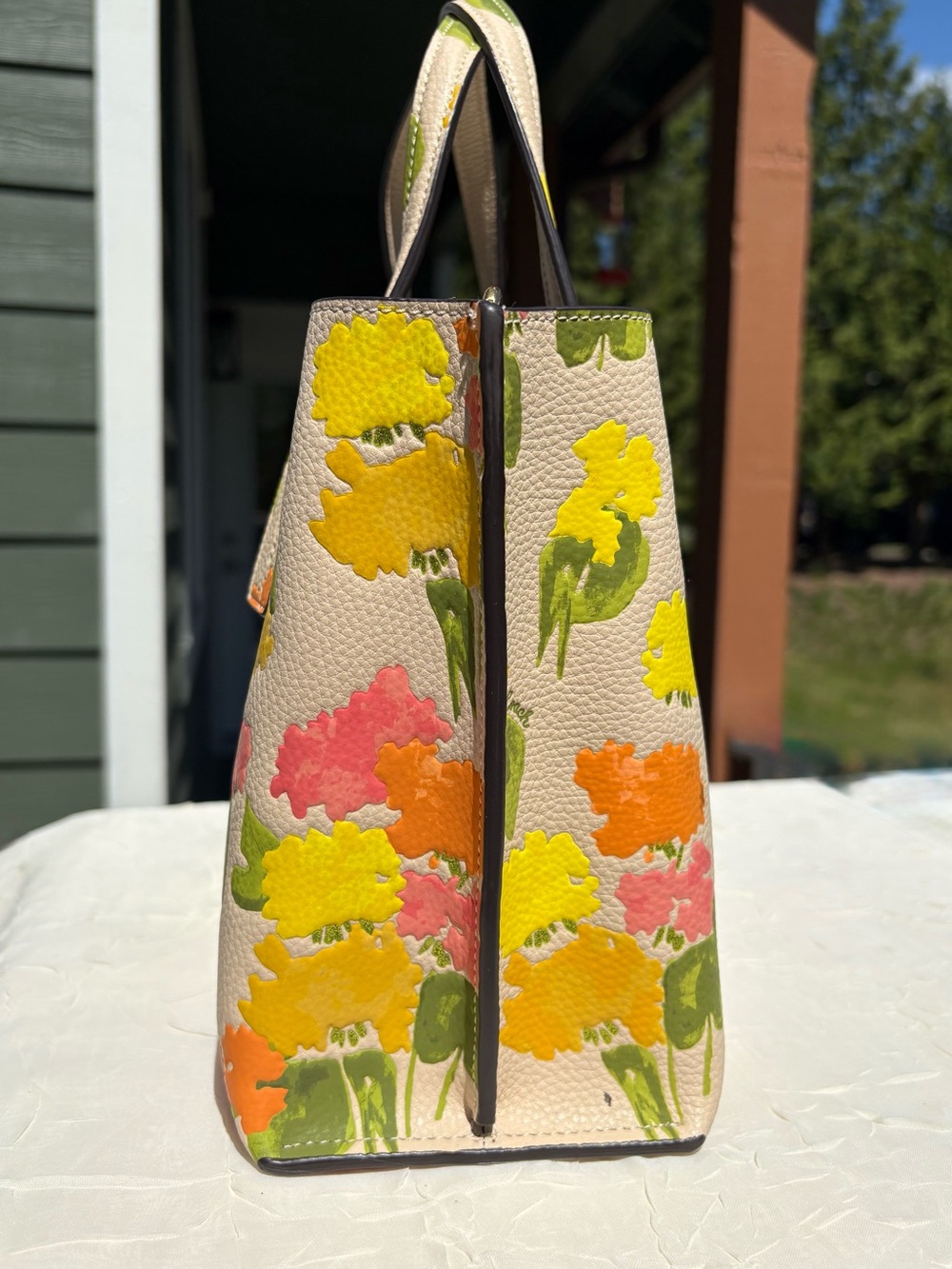 COACH Willow Tote Bag 24 With Embossed Floral Print & Matching Wallet CC389 - Picture 5 of 15